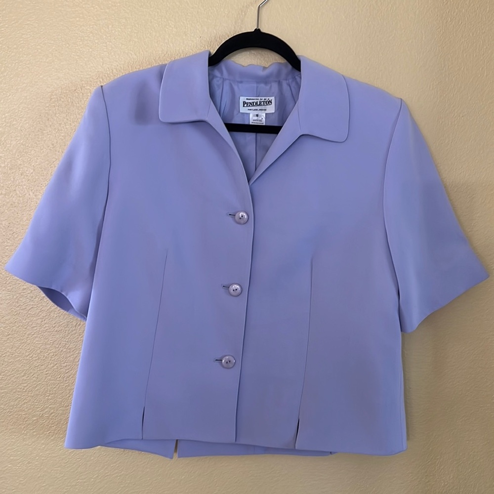 Lilac Pendleton Short Sleeve Jacket